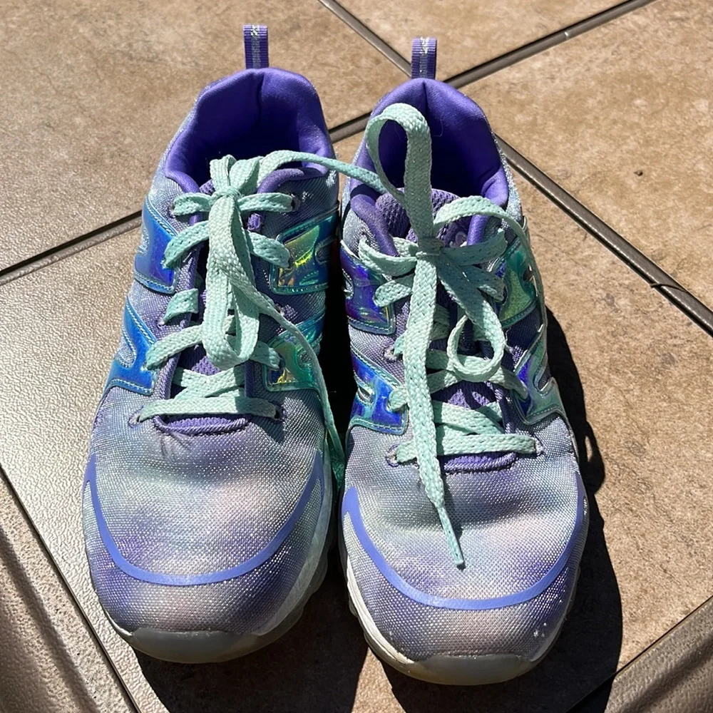 Girls Skechers Sport Sneakers size 5 Purple and Blue - Picture 5 of 15
